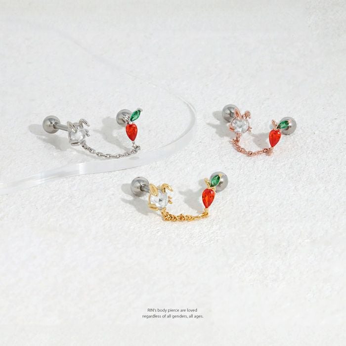 軟骨ピアス 16G ウサギ うさぎ にんじん ニンジン アニマル 動物