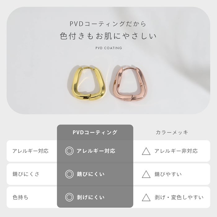 ツイスト フープピアス 18G ワンタッチ ステンレス製 金属アレ対応