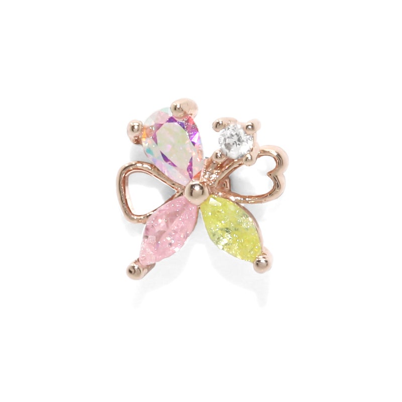 軟骨ピアス 16G 花 蝶 リボン 蝶々 ちょうちょ はな フラワー ジュエル 
