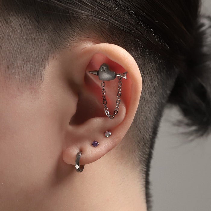 ボディピアス 16G 軟骨ピアス ハート 矢 アロー はーと シンプル 風船
