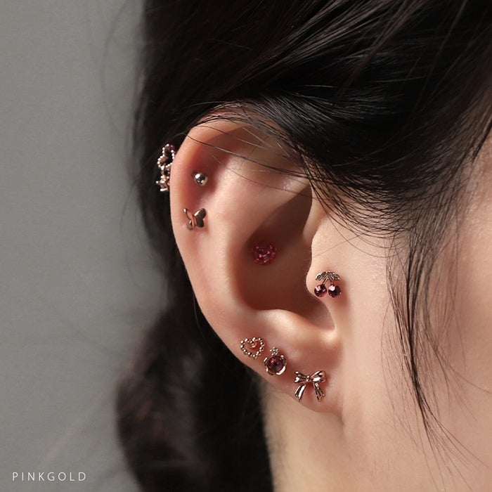 ボディピアス 16G 軟骨ピアス さくらんぼ チェリー ジュエル フルーツ