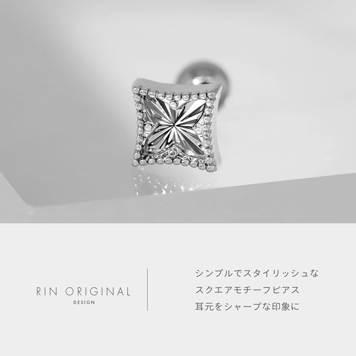 ボディピアス 16G 軟骨ピアス スクエア 四角 キューブ シンプル ユニ