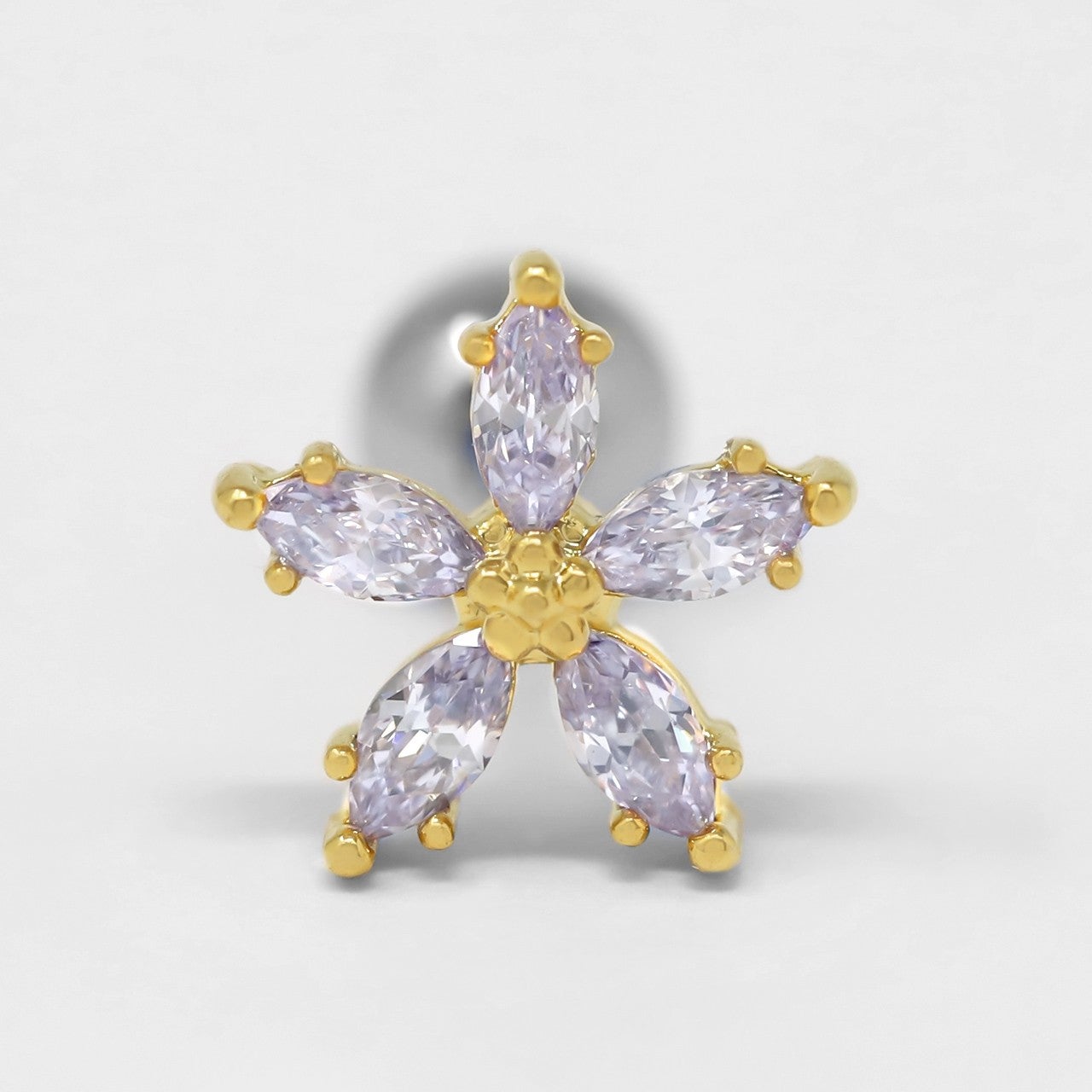 ボディピアス 16G 軟骨ピアス 花 はな フラワー ジュエル 植物 可愛い