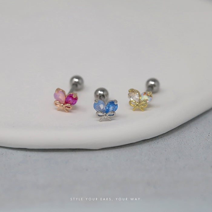 ボディピアス 16G 軟骨ピアス ハート リボン 蝶 ちょうちょ バタフライ
