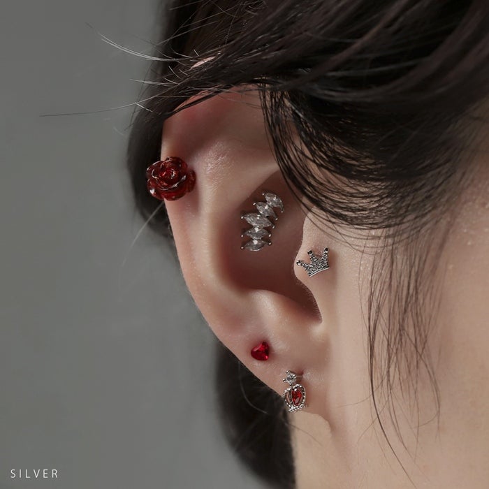 ボディピアス 16G 軟骨ピアス 王冠 クラウン ティアラ ジュエル