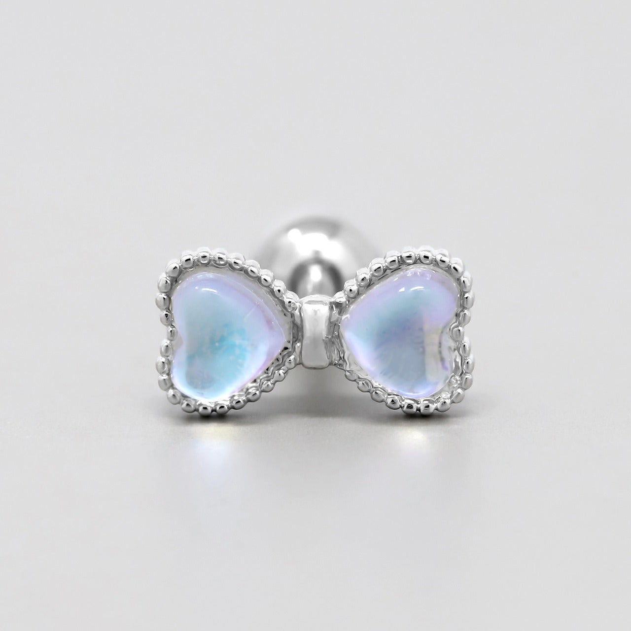 ボディピアス 16G 軟骨ピアス リボン オーロラ ぷっくり 立体的 可愛い