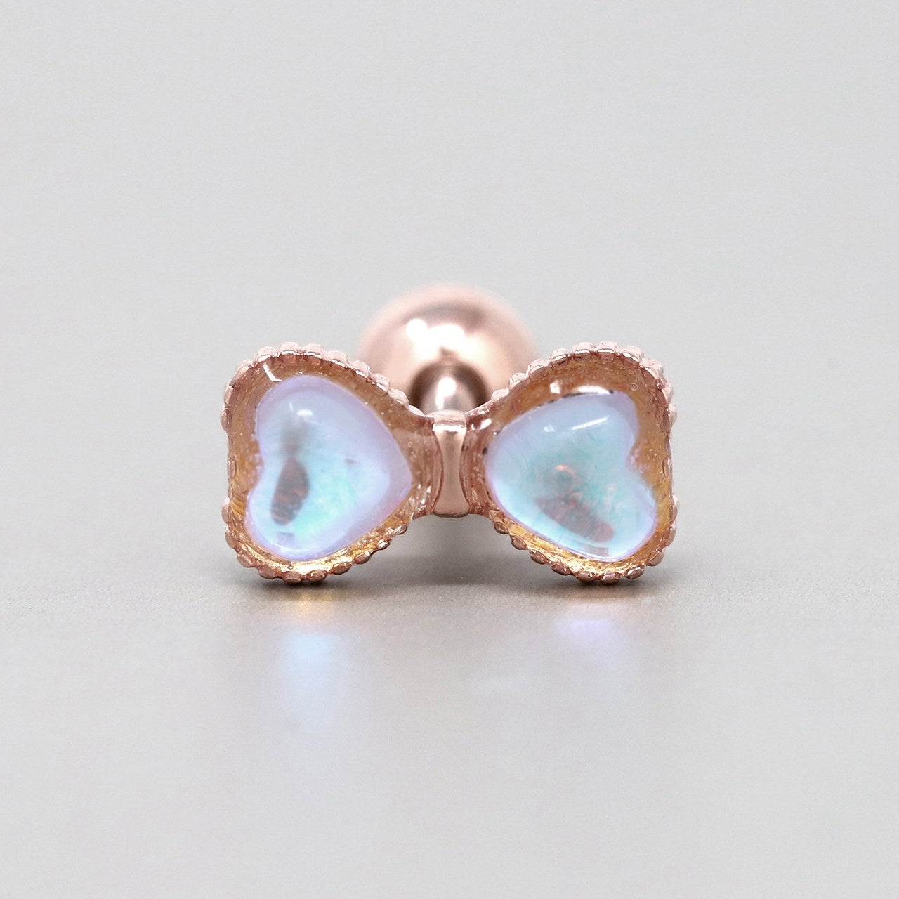 ボディピアス 16G 軟骨ピアス リボン オーロラ ぷっくり 立体的 可愛い