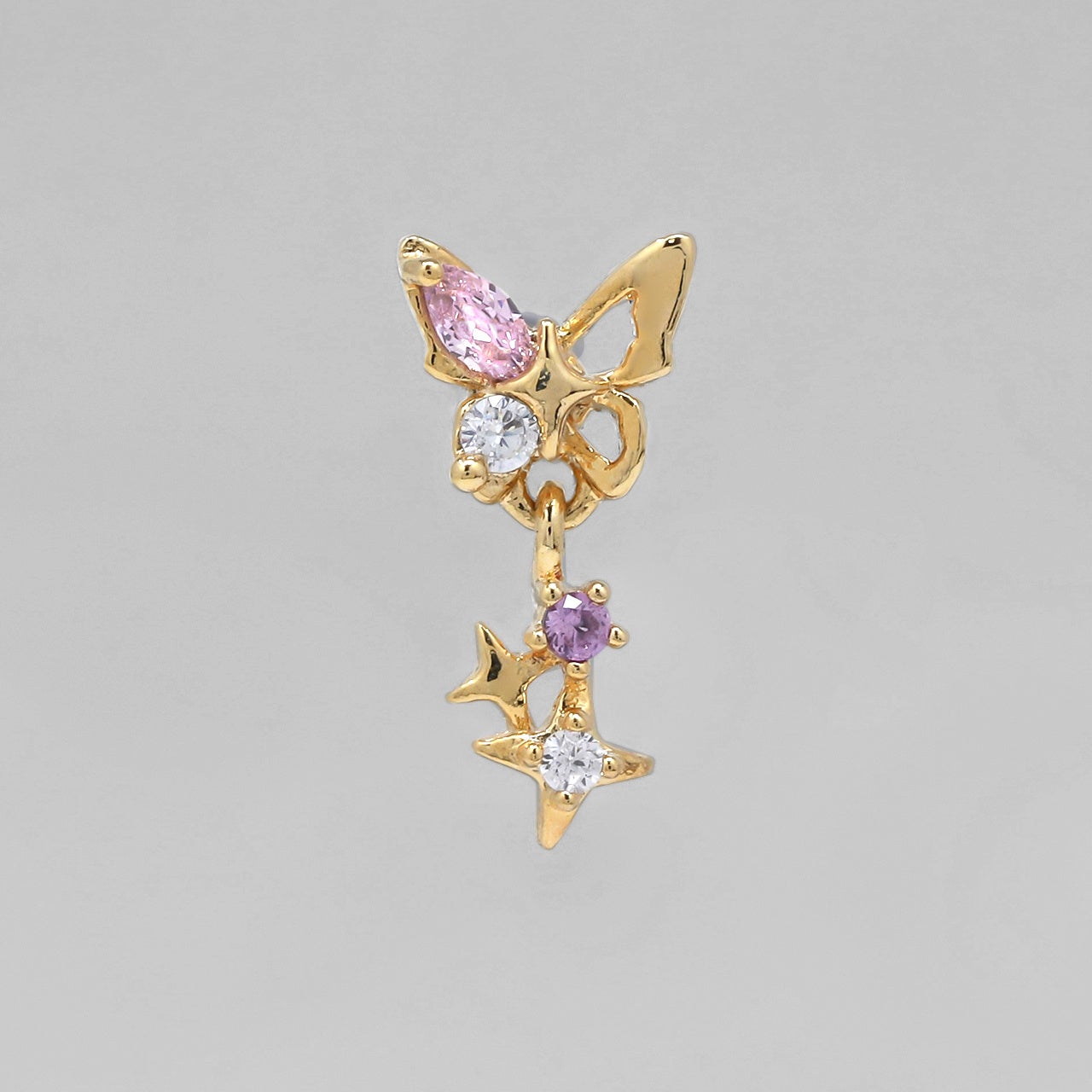 ボディピアス 16G 軟骨ピアス 蝶 バタフライ ちょうちょ 星 スター