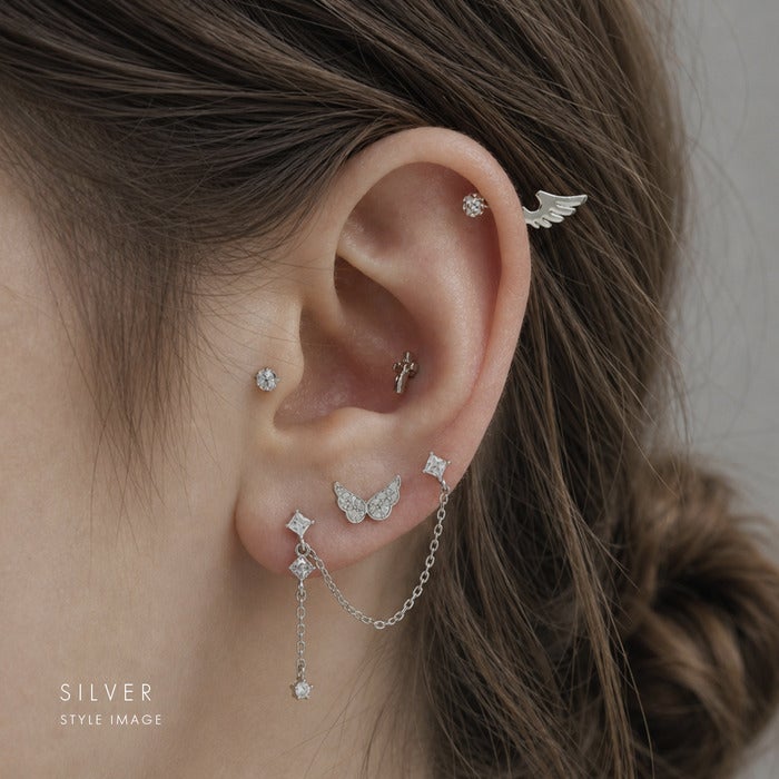 ボディピアス 16G 軟骨ピアス 翼 エンジェル ジュエル かわいい