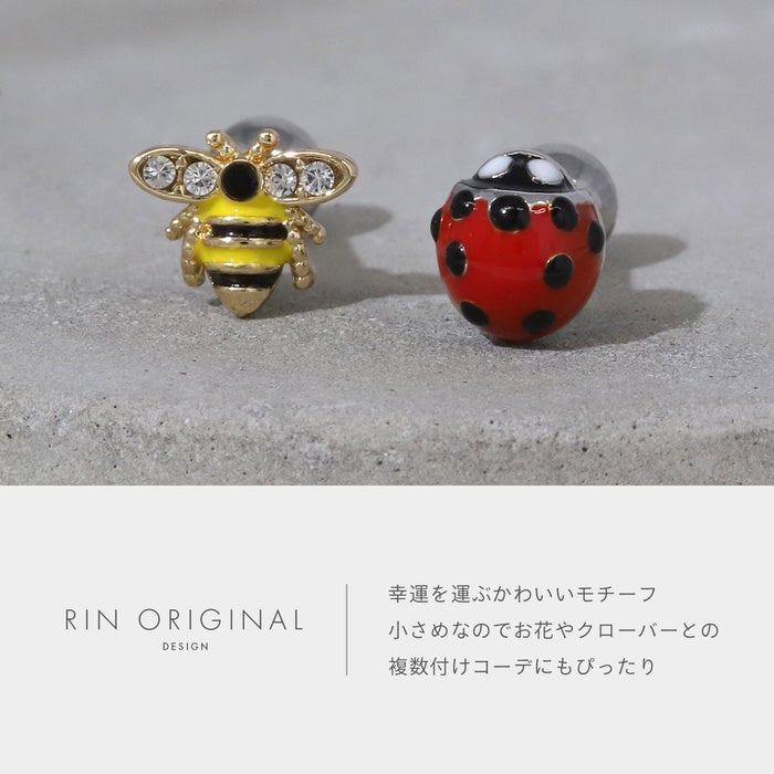 ボディピアス 16G 軟骨ピアス はち てんとうむし 虫 昆虫 個性派